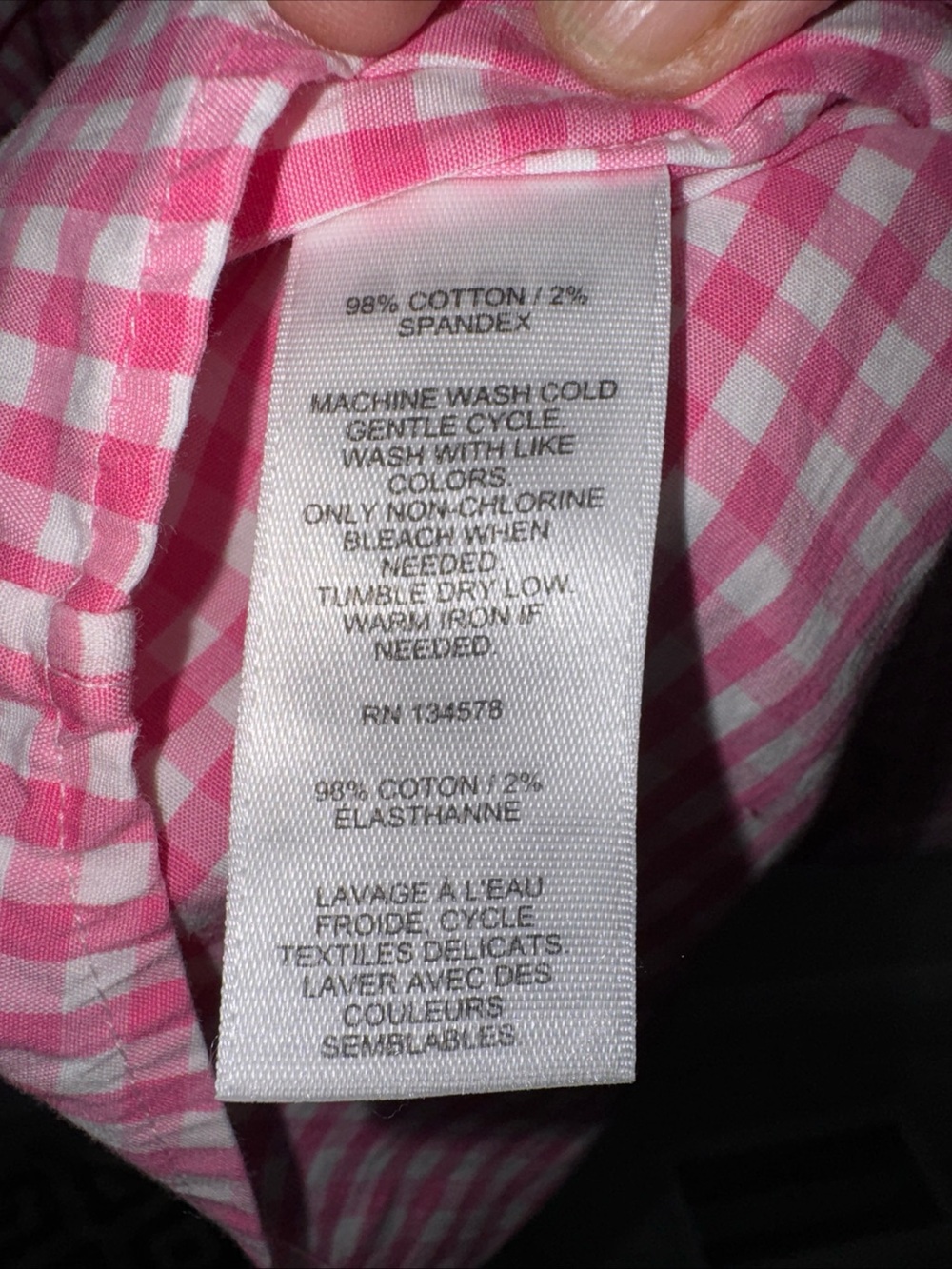 Vineyard Vines Pink Gingham Long-Sleeve Button-Down Shirt - Picture 7 of 7